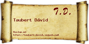 Taubert Dávid névjegykártya